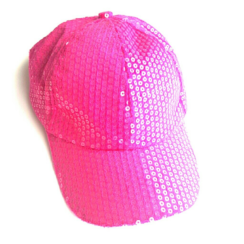Pink sequins cap